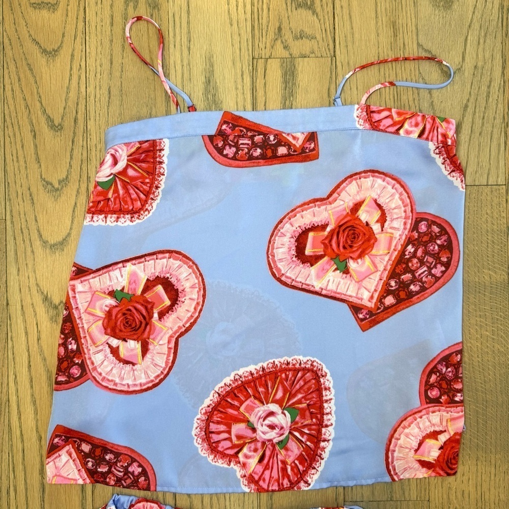 Shady Lady Women’s Heart Candy Box Print Pajama Set Size Small - Picture 3 of 13